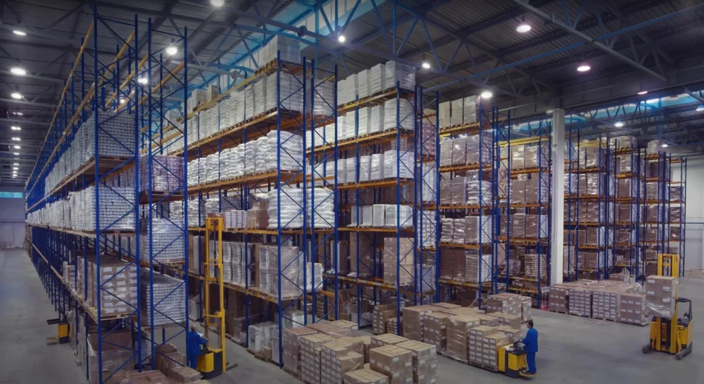 Instalación de luminarias industriales de alta potencia para bodegas y fábricas